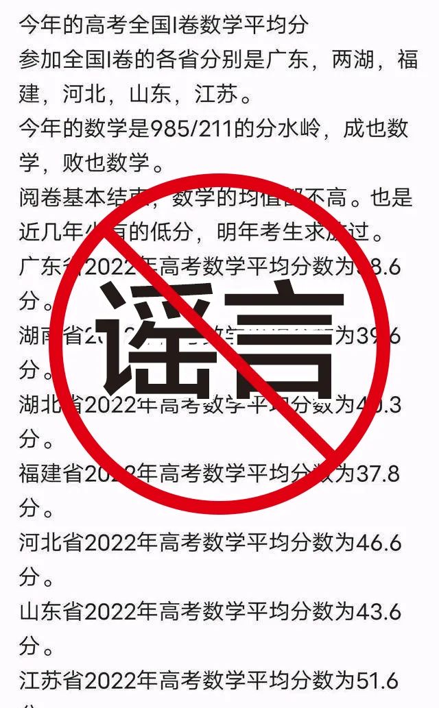 今年高考數學平均分創新低？多省辟謠